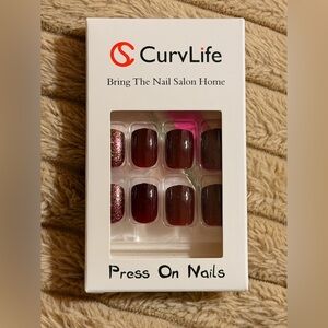 CurvLife Red Press On Nails